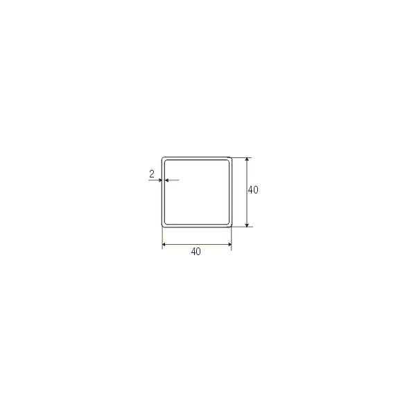 Profile aluminum 40x40x2mm L5000mm