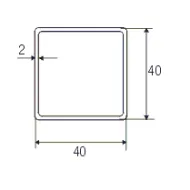 Profilis aliuminio 40x40x2 L5000