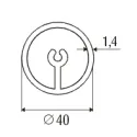 Profile aluminum Ø40mm with partition L5000mm