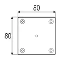 Tvirtinimas kojelėms centrinis aliuminis K-43 80x80mm