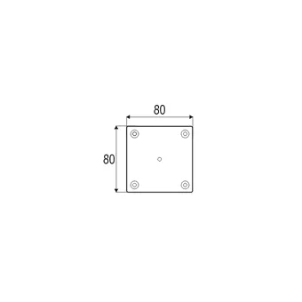 Fixing plate for furniture leg, central, aluminum K-43 80x80mm