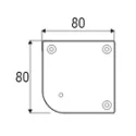 Fixing plate for furniture leg, corner aluminum K-43 80x80mm