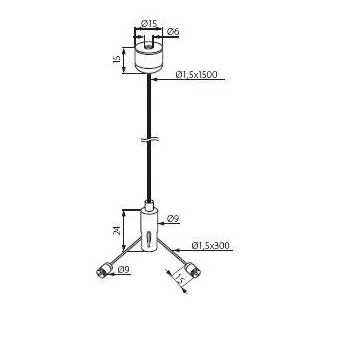 Steel cord ROPE NT-150, double, for modular light fittings, L1500mm 18kg (2 pcs)