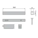 Intermediate wall connection element L295mm black STILI PHOS