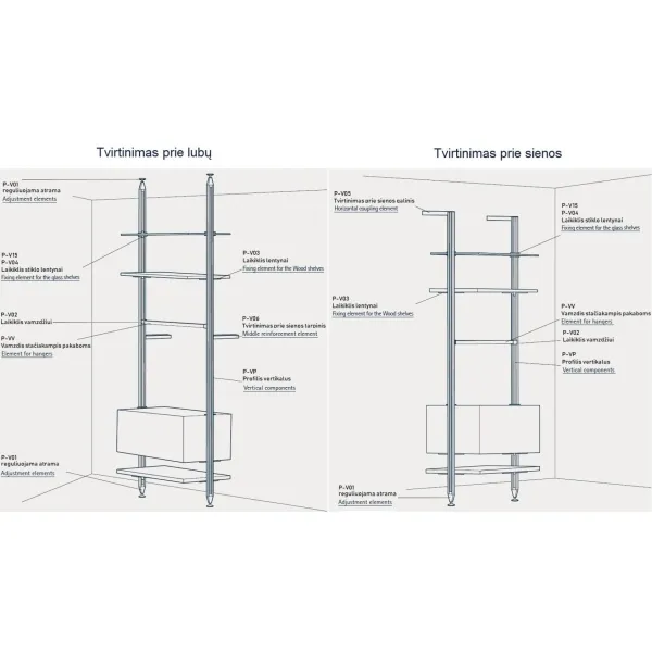 Tvirtinimas profilio sien.tarpin. L295 juoda