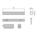 Intermediate wall connection element L295mm stainless steel STILI PHOS