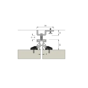 Vertical profile for WALK-IN system, L2606mm aluminum MODUS