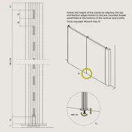 Profilis vertikalus WALK-IN L2606 aliuminis MODUS