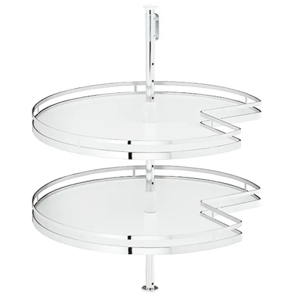 Karuselė 3/4 rato 900x900mm, H839-889mm, chromas su plokštės dugnu