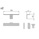 Fixing element for wooden shelf L160mm stainless steel 2 pcs STILI PHOS