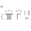 Fixing element for glass shelf L50mm stainless steel 2 pcs STILI PHOS