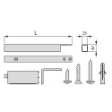Upper wall connection element L295mm black STILI PHOS