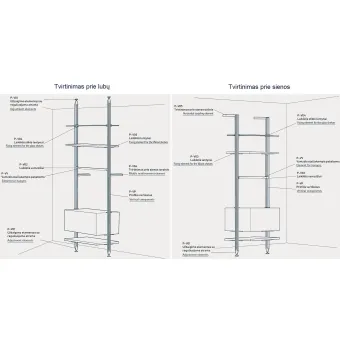Upper wall connection element L295mm stainless steel STILI PHOS