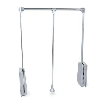 Hang pull down wardrobe rail lift, W600-830mm, Chrome plated, Steel and Plastic