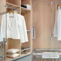 Hang pull down wardrobe rail lift, W600-830mm, Chrome plated, Steel and Plastic