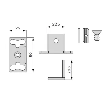 Fixing the profile to the horizontal plane, black STILI PHOS