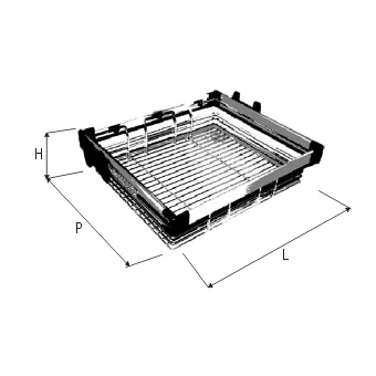 Pull-out basket, gray, with fixing elements