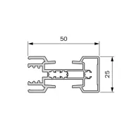 Profilis vertikalus su griov.LED L4800 juoda PHOS