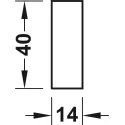 Jungtis dėklams Move, 40x14x9mm, aliuminis