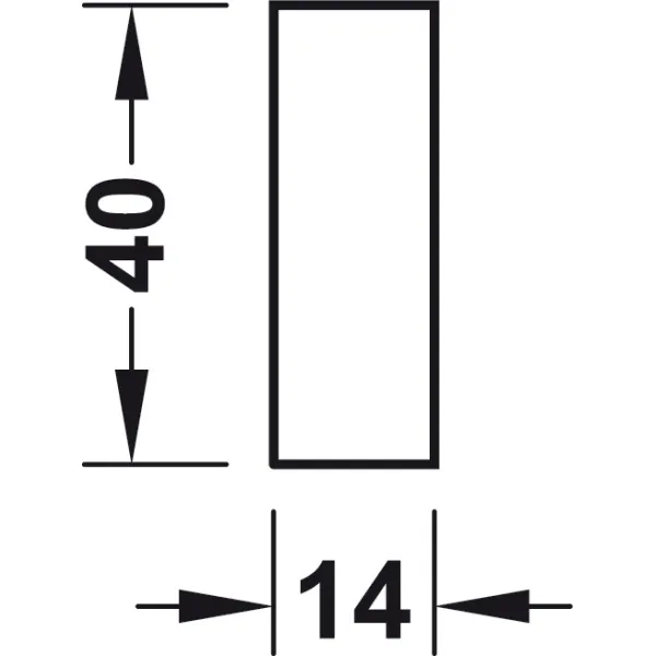 Jungtis dėklams 40x14x9 aliuminis H