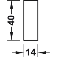 Jungtis dėklams 40x14x9 aliuminis H