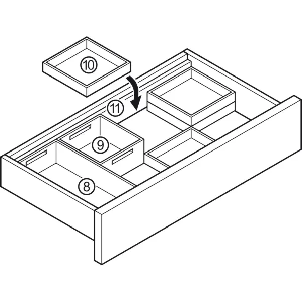 Box 2 Move, Drawer compartment system, universal, flexible