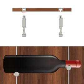 Laikiklis butelio Pin Wine titanium SALICE
