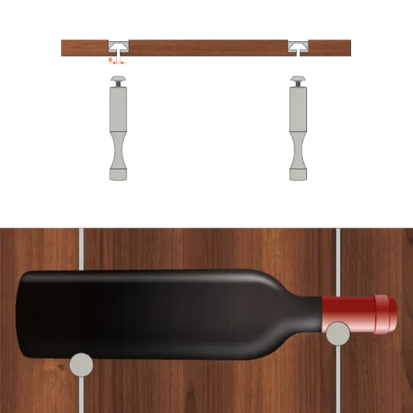 Wine bottles display storage system Pin Wine titanium
