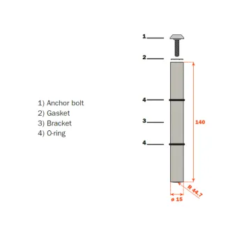Laikiklis lentynos Pin Shelf aliuminis