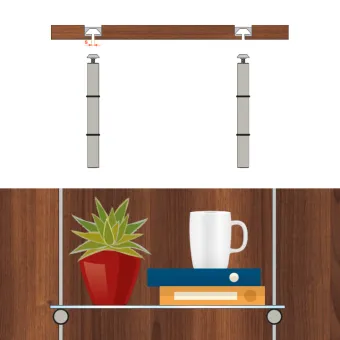 Laikiklis lentynos Pin Shelf titanium