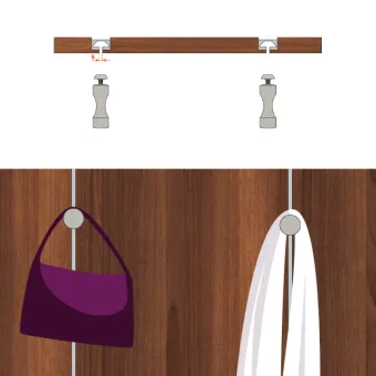 Display storage system for clothing and accessories Pin Hang aluminium