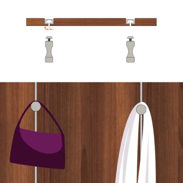 Display storage system for clothing and accessories Pin Hang aluminium