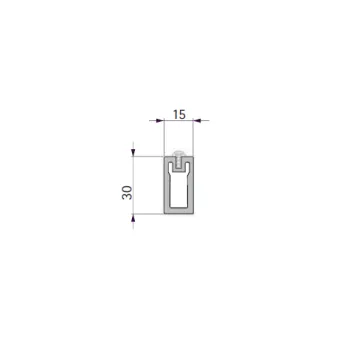 Rectangular rod, with plastic protection 15x30mm L4800mm black STILI PHOS