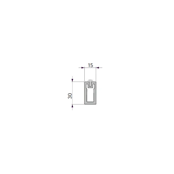 Rectangular rod, with plastic protection 15x30mm L4800mm black STILI PHOS