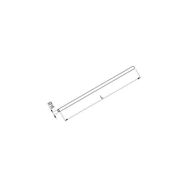 Vamzdis Ø16mm, L1000mm, chromas