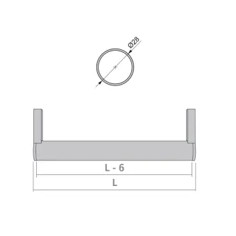 Tube aluminum Ø28mm L2350mm brown moka