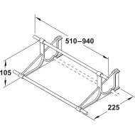 Lentyna batams 510-940 pilka HAFELE