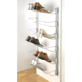 Wall rail, for shoe rack, continuously adjustable