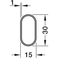 Vamzdis ovalus 30x15x1 L2500 žalvaris HAFELE