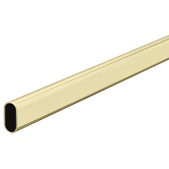 Wardrobe rail OVA, 30x15x1mm, L2500mm, brass plated, clear lacquered