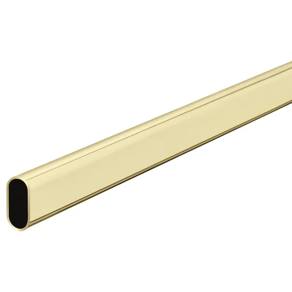 Wardrobe rail OVA, 30x15x1mm, L2500mm, brass plated, clear lacquered