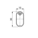Vamzdis aliuminio ovalus su plastikine apsauga 30x15mm, L2350mm