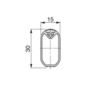 Vamzdis aliuminio ovalus su plast.apsa. 30x15 L2350