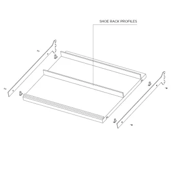 Bracket for shoe rack WALK-IN, brown metal grey