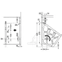 Shoe rack fitting, for shoe cupboards, with 3 compartments