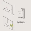 Shelf bracket, lateral, for WALK-IN system, L400mm, brown metal grey MODUS