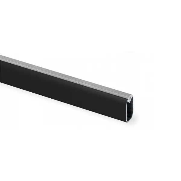 Vamzdis aliuminio ovalus su plast.apsa. 30x15 L2350 juoda