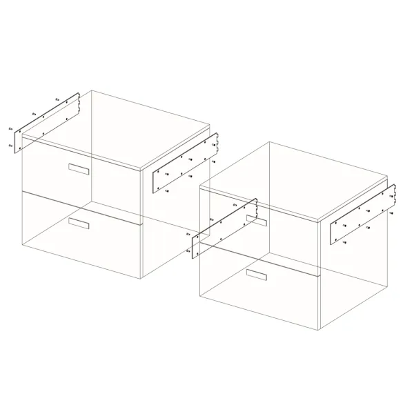 Laikiklis stalčių blokui šoninis WALK-IN L500mm, H124mm, ruda metalo pilka