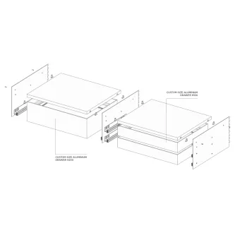 Universal bracket for aluminium drawers WALK-IN, brown metal grey