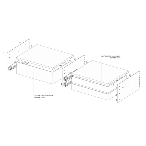 Universal bracket for aluminium drawers WALK-IN, brown metal grey